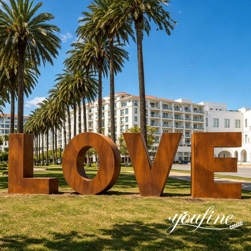 Rusted Corten Steel Sculpture of Love for Sale CSS-538