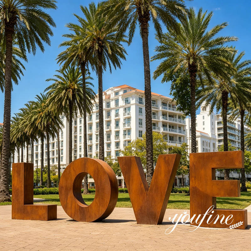 rustic love sculpture
