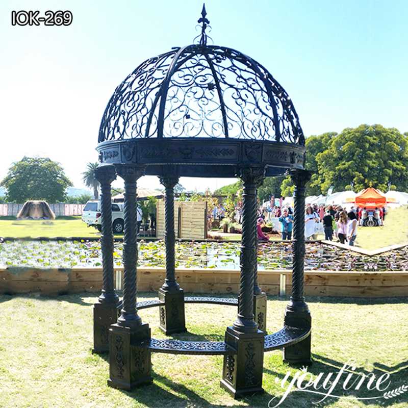 Cast Victorian Round Iron Garden Gazebo Designs Factory Supplier IOK-269
