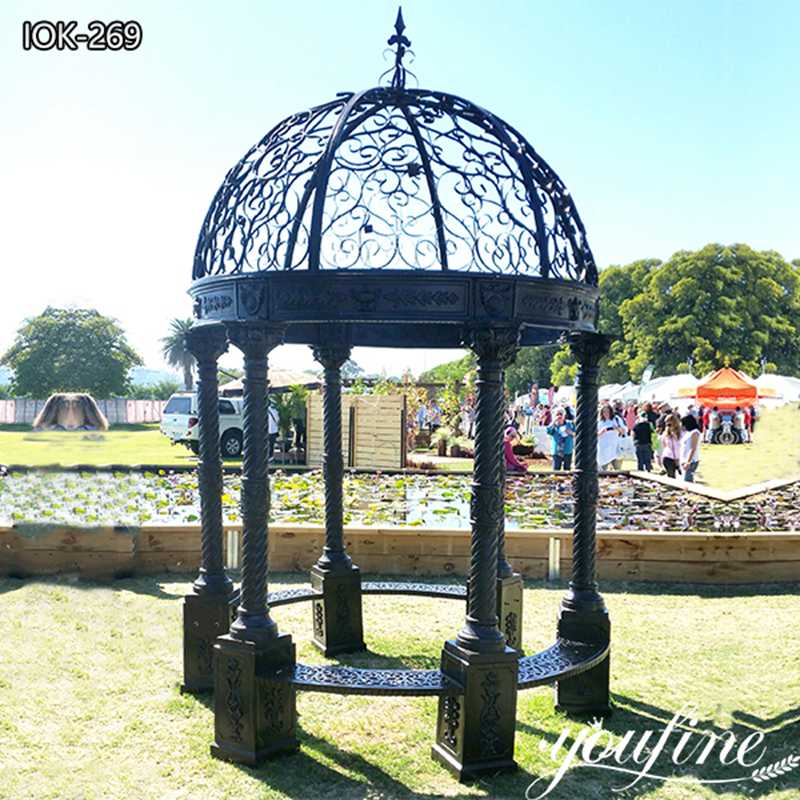 Cast Victorian Round Iron Garden Gazebo Designs Factory Supplier IOK-269