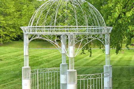 Wrought Round Iron Gazebo with Canopy Designs for Sale IOK-268