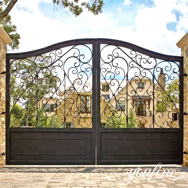wrought iron side gates-YouFine Sculpture
