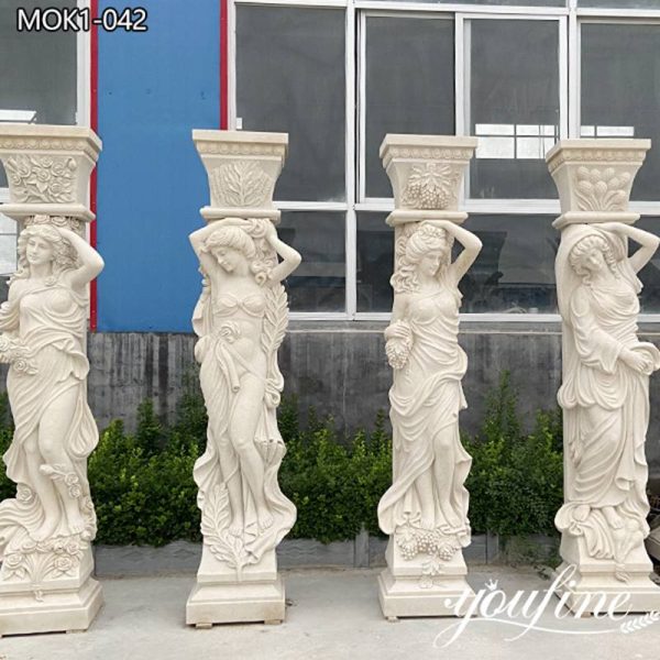 Four Season God Design Mable Marble Statue Column Supplier MOK1-042 (1)