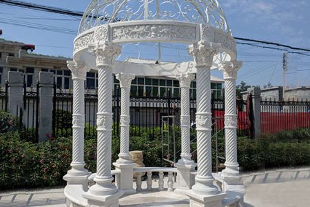 Hand Carved Gorgeous Marble Garden Gazebo for Sale MOK1-031
