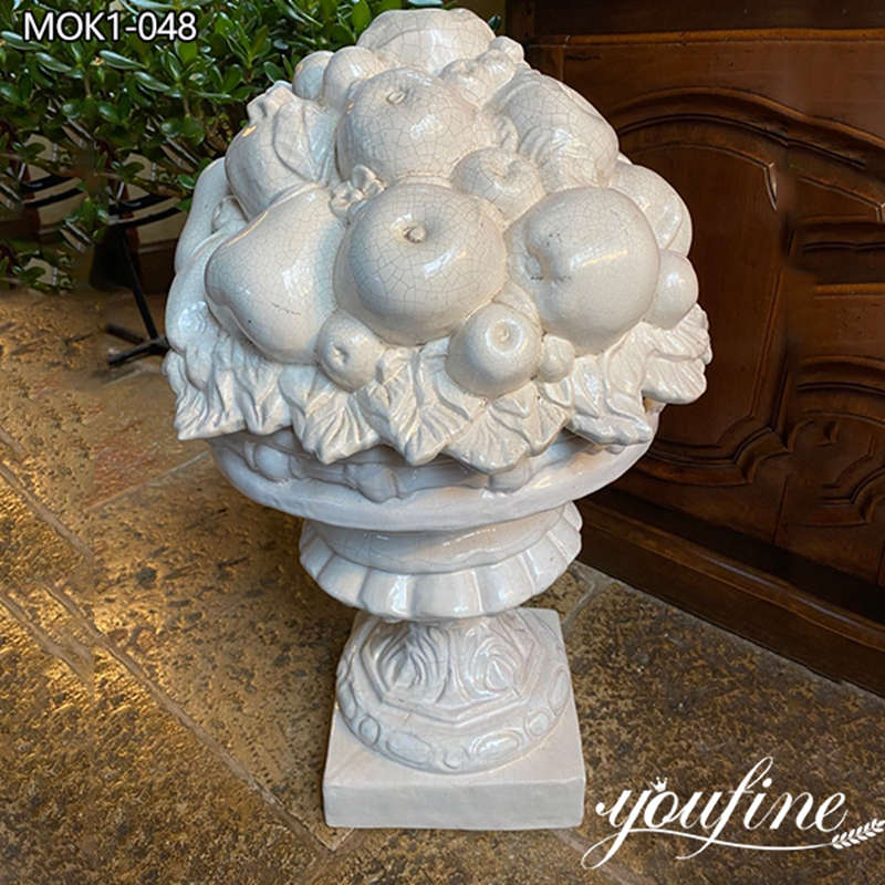 Hand Carved Marble Fruit Basket Flower Pot for Sale MOK1-048 (2)