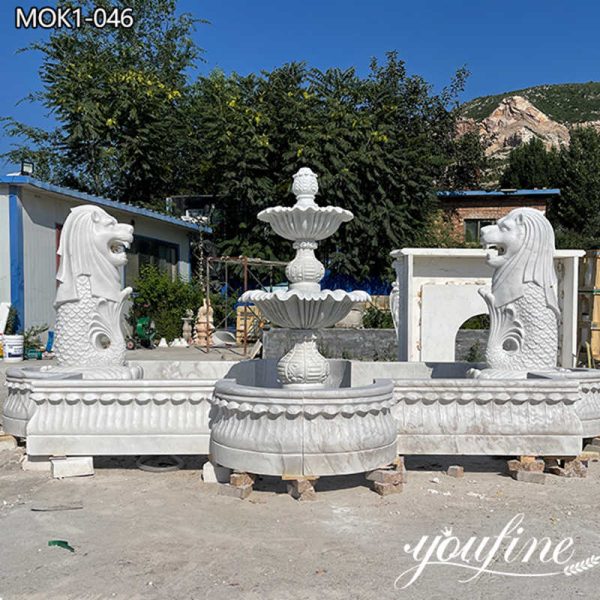 Hand Carved Marble Merlion Fountain for Outdoor MOK1-046