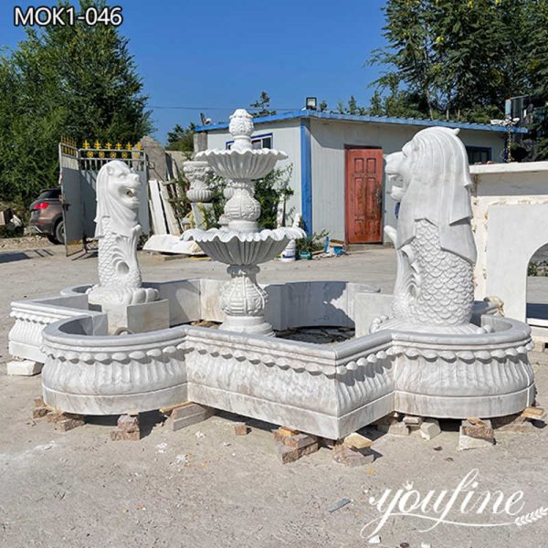 Hand Carved Marble Merlion Fountain for Outdoor MOK1-046 (2)
