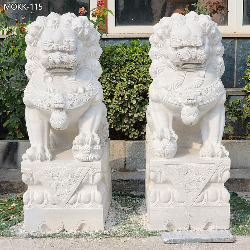 Large-Outdoor-Garden-Marble-Guardian-Lion-Foo-Dog-Statues