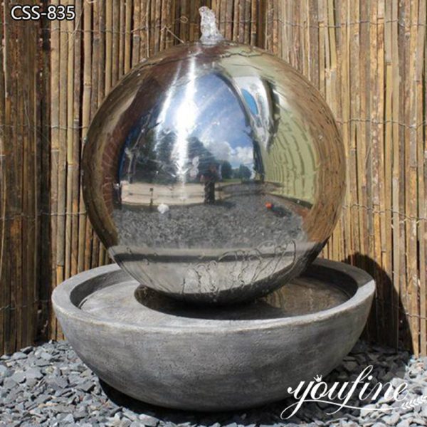 Modern High Polished Stainless Steel Ball Fountain For Sale CSS-844