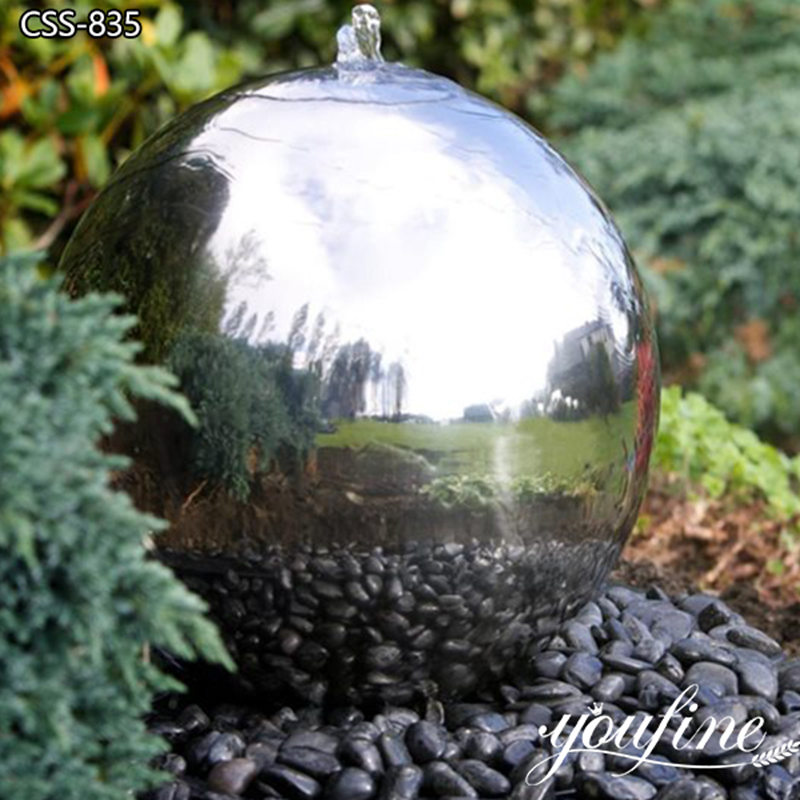 Modern High Polished Stainless Steel Ball Fountain For Sale CSS-844