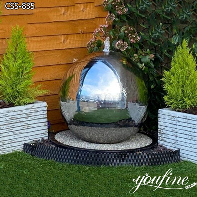 Modern High Polished Stainless Steel Ball Fountain For Sale CSS-844