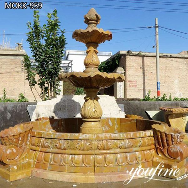 Natural Marble 2 Tiered Fountain Garden Decor Factory Supplier MOKK-959 (1)