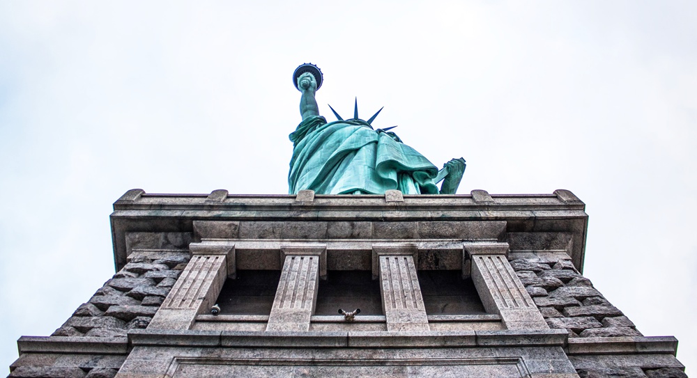 The surrounding pedestal of the Statue of Liberty