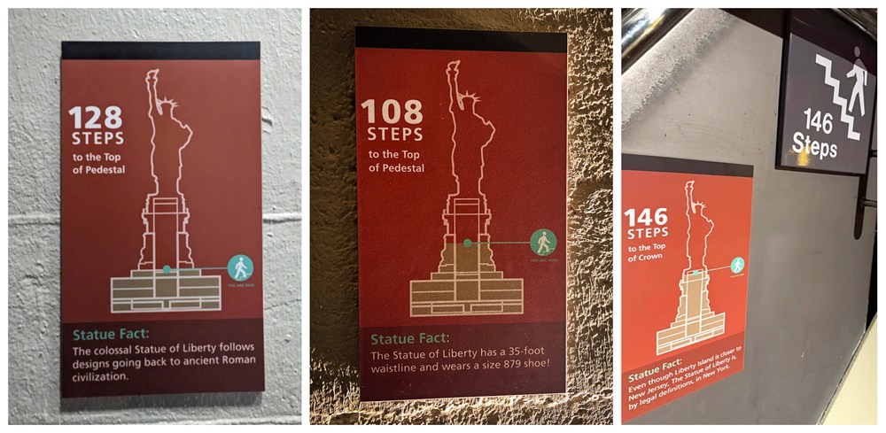 There are 354 steps leading to the crown of the statue