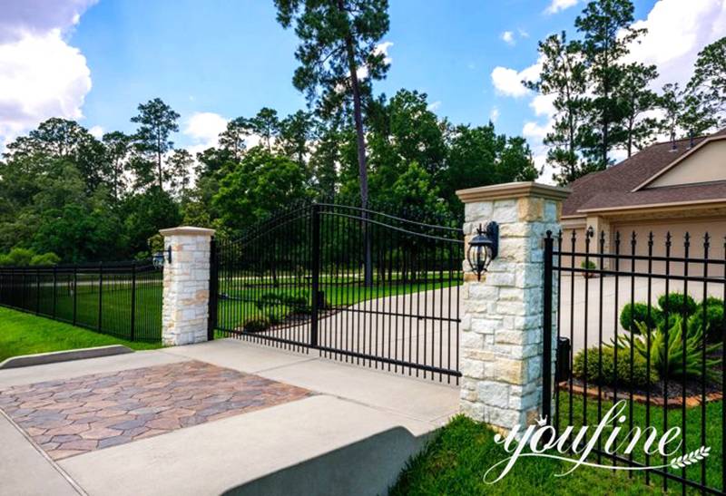 Wrought Iron driveway gate-YouFine Sculpture