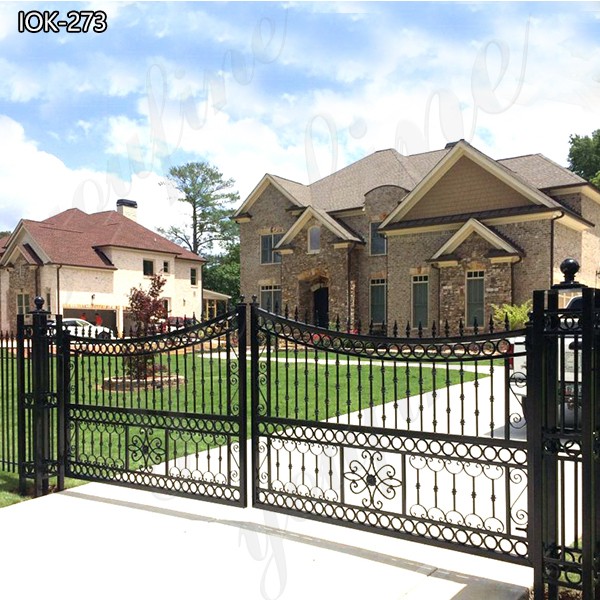 Wrought Iron driveway gates-YouFine Sculpture