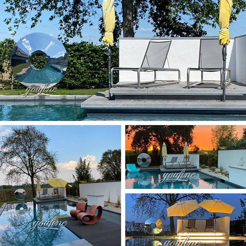 Feedback Of Stainless Steel Water Feature Sculpture