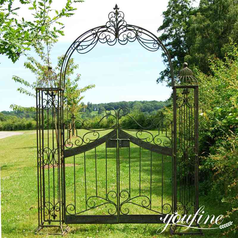 antique iron garden gate-YouFine Sculpture