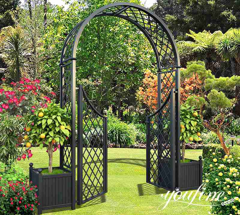 antique wrought iron garden gate-YouFine Sculpture