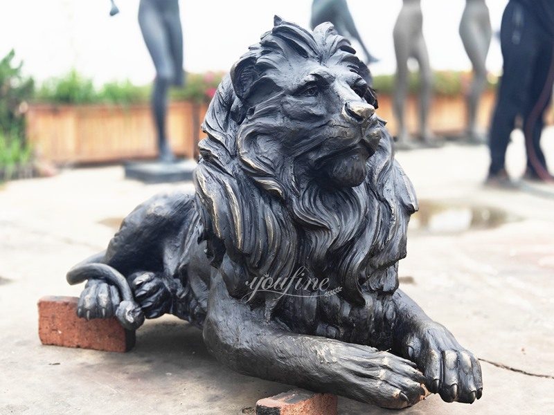 black Large Lion Sculpture