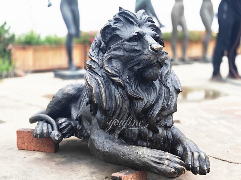 black Large Lion Sculpture