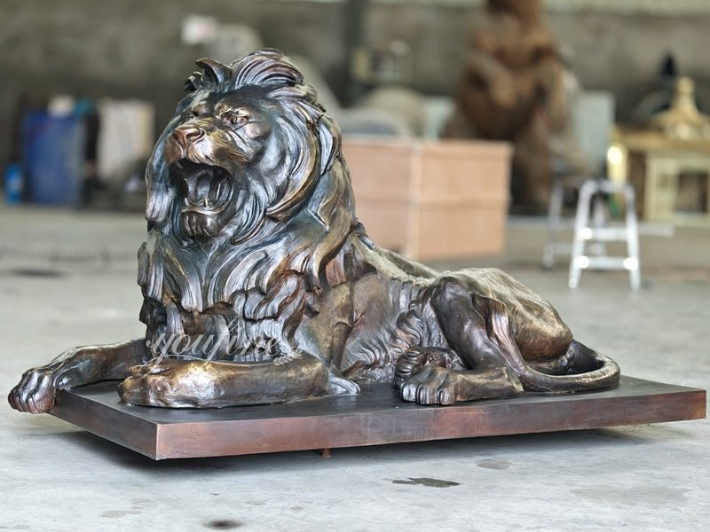 black Large bronze Lion Sculpture