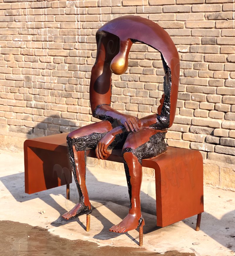 bronze melancholy sculpture