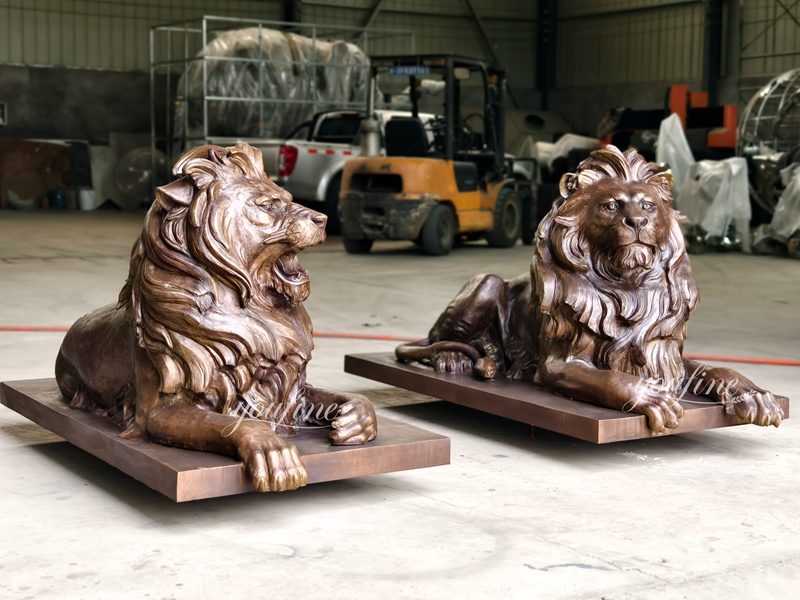 brown lion statue for home entrance
