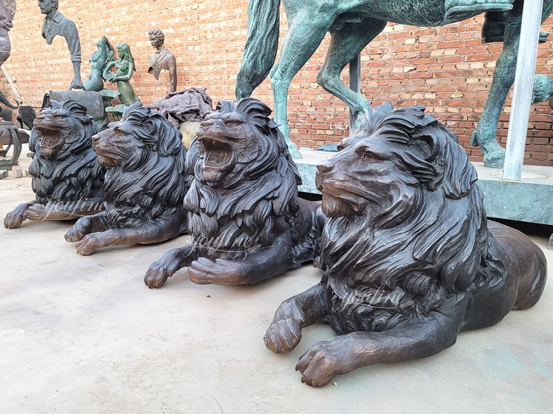 four Large bronze Lion art
