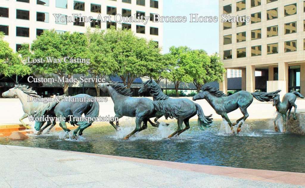 large group bronze statues of horses-YouFine Sculpture