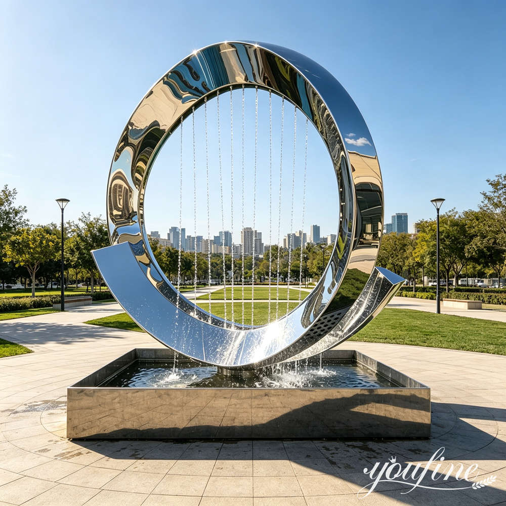 Large Stainless Steel Fountain for Modern Public Landscapes CSS-290