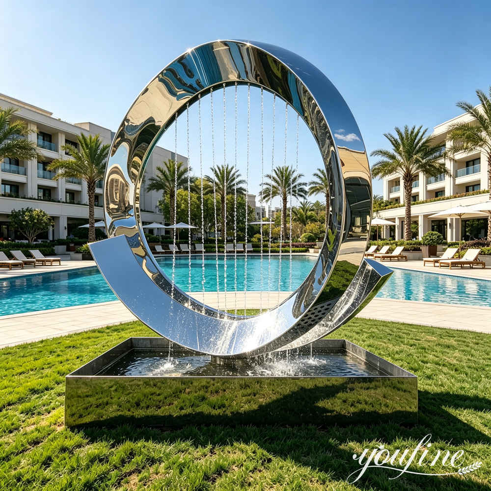 metal fountain sculpture
