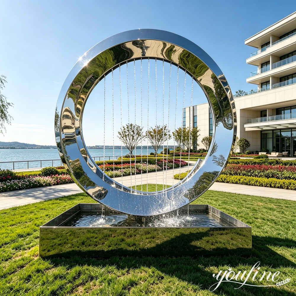 mirror polished stainless steel fountain