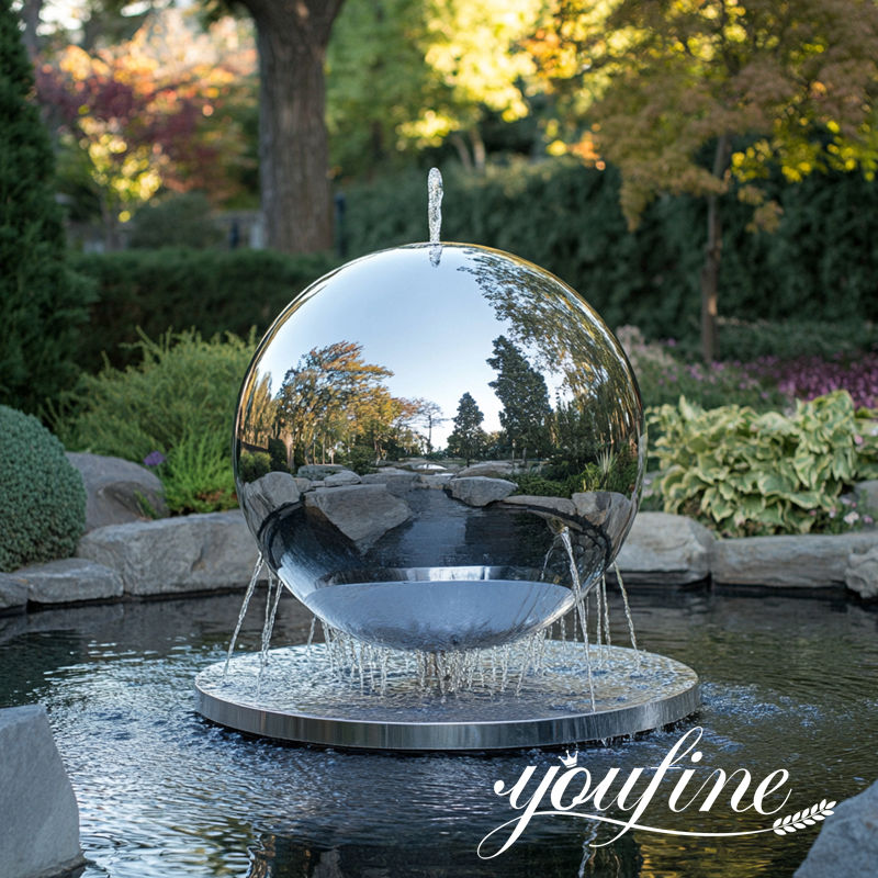 stainless steel water feature ball fountain
