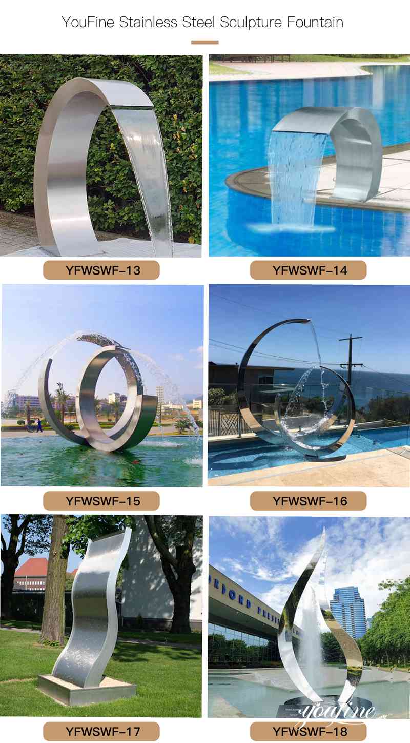stainless steel water fountain outdoor - YouFine Sculpture (1)