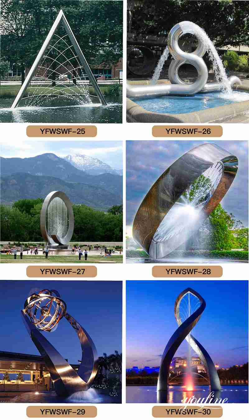 stainless steel water fountain outdoor - YouFine Sculpture (2)