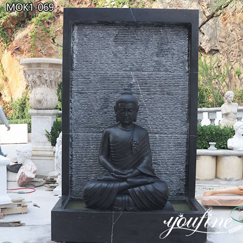 Black Marble Large Outdoor Buddha Statue Supplier MOK1-069