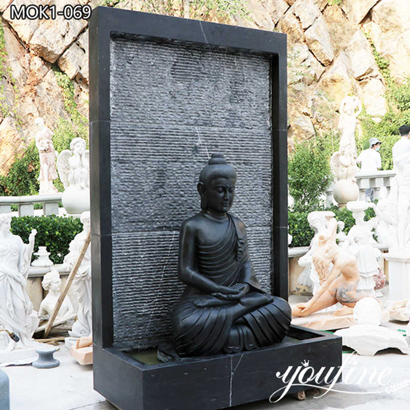 Black Marble Large Outdoor Buddha Statue Supplier MOK1-069 (3)
