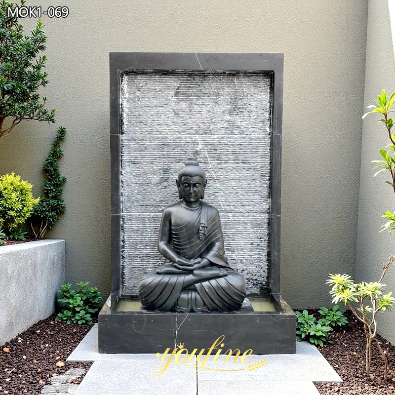 Black Marble Large Outdoor Buddha Statue Supplier MOK1-069