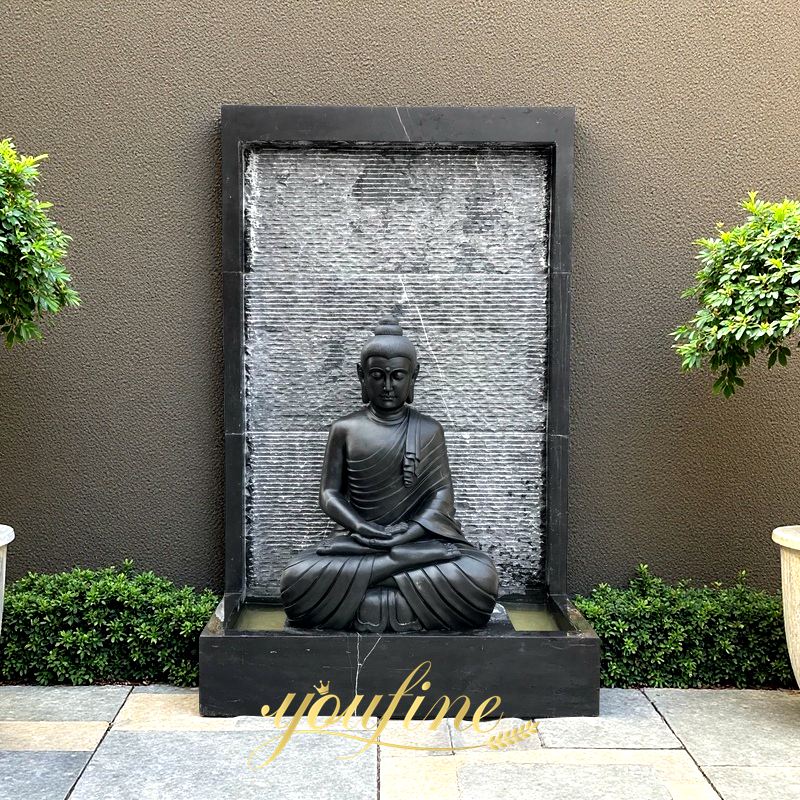 Black Marble Large garden Buddha Statue