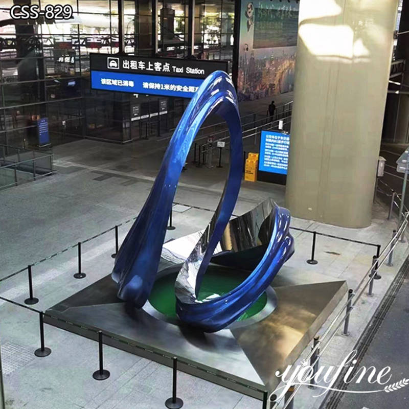 Blue Modern Stainless Steel Abstract Sculpture Supplier CSS-828 (2)