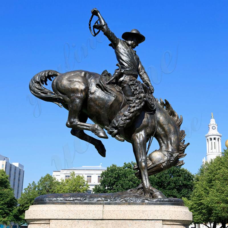 Broncho Buster sculpture in the Civic Center Cultural Complex, Denver, Colorado, United States of America, North America