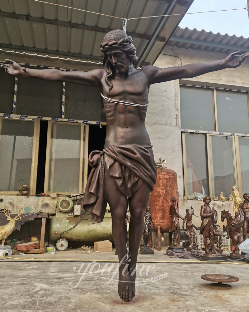 Bronze Jesus Statue on the Cross