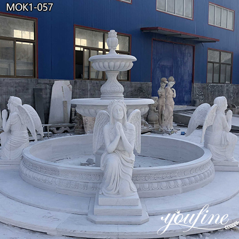 Hand Carved White Marble Angel Fountain for Sale MOK1-057 (1)