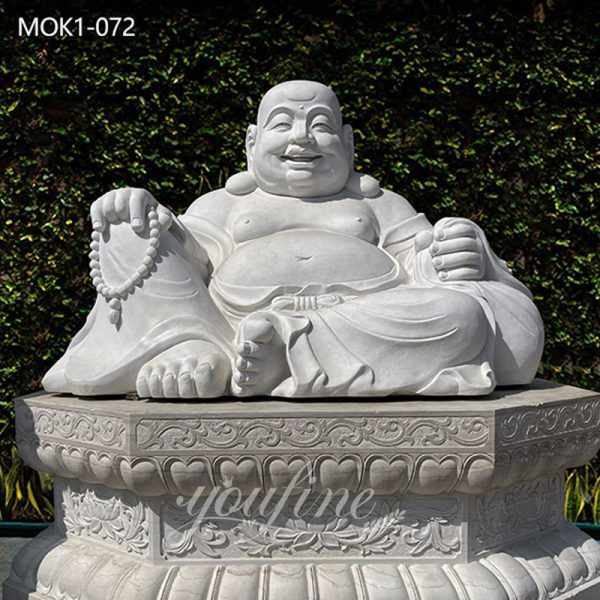 Hand Marble Laughing Buddha Good Luck Statue for Home MOK1-072