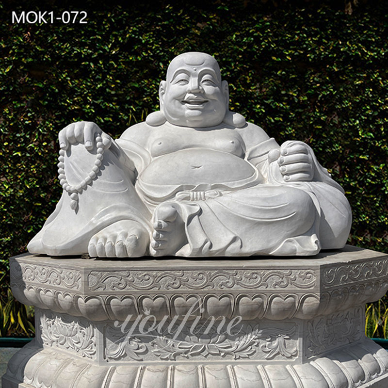 Statue Laughing for - White Luck MOK1-072 Marble Home YouFine Buddha Good Sculpture