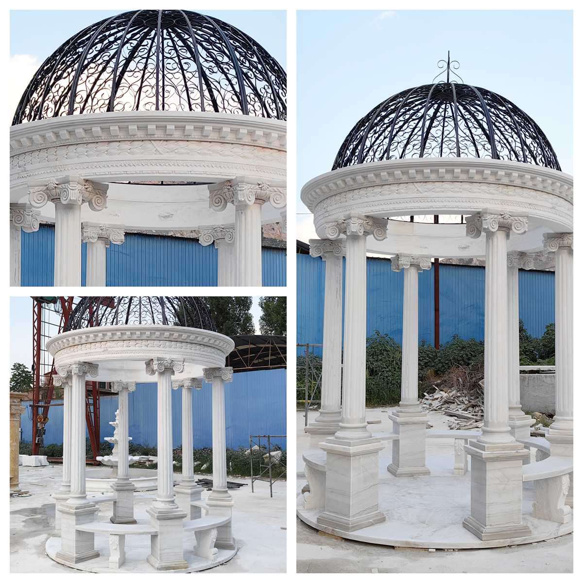 Large White Outdoor Round Gazebo