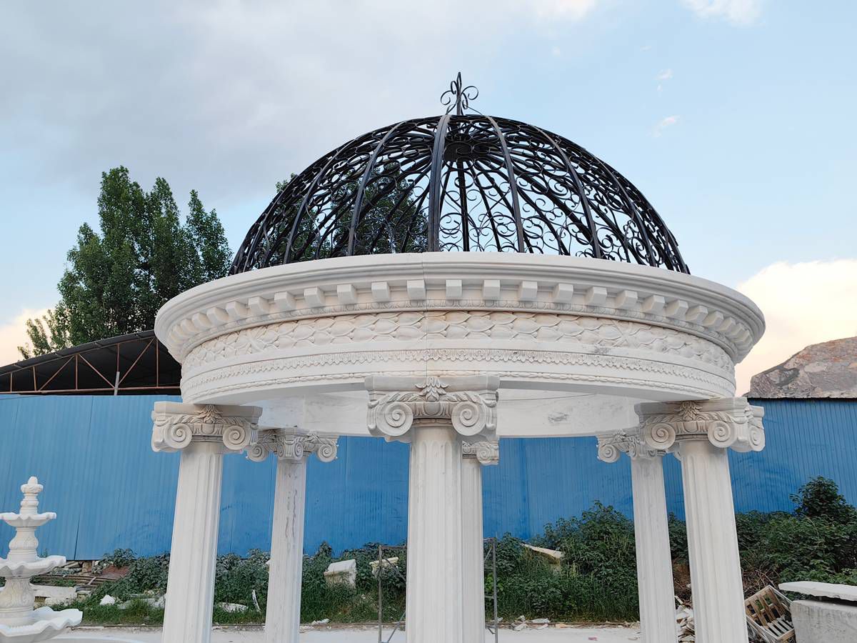 Large White Outdoor Round Gazebo