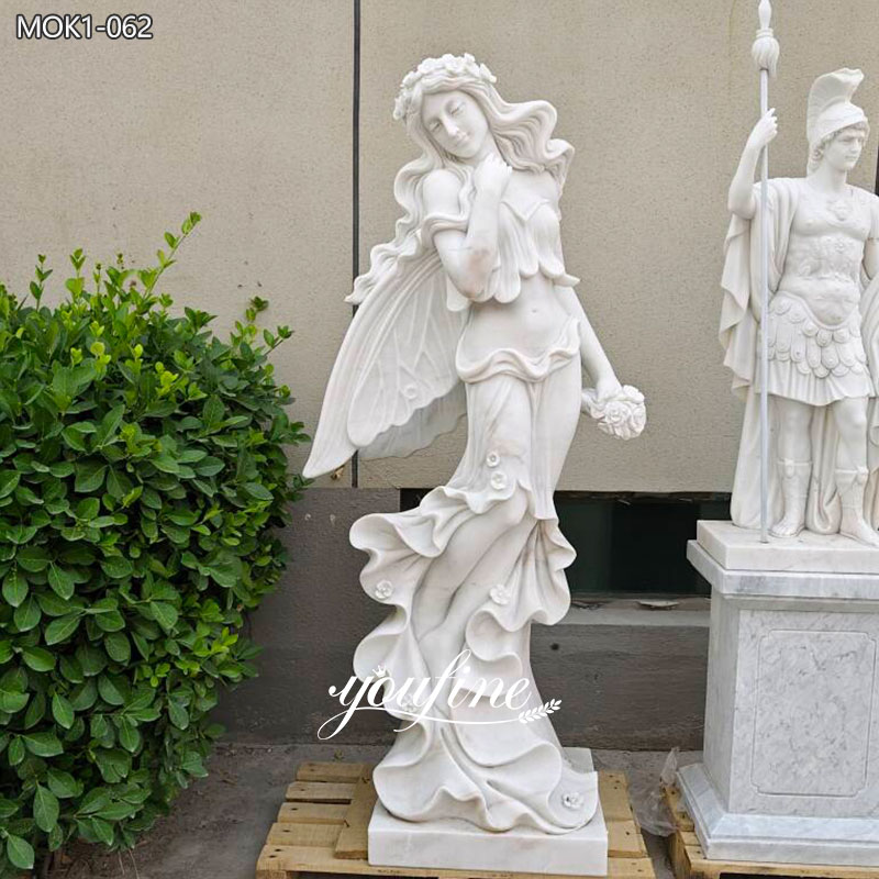 Marble Outdoor Flower Fairy Garden Statue