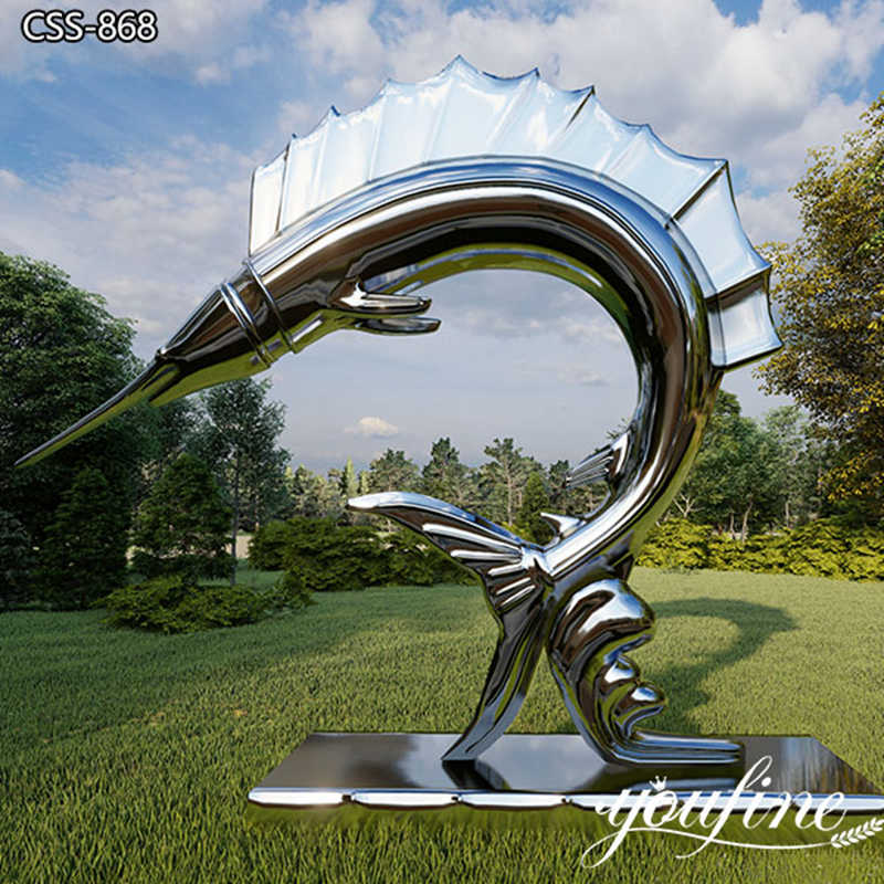 Metal Marlin Fish Statue Garden Art Decor Supplier CSS-868